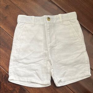 Janie and Jack boys white linen short